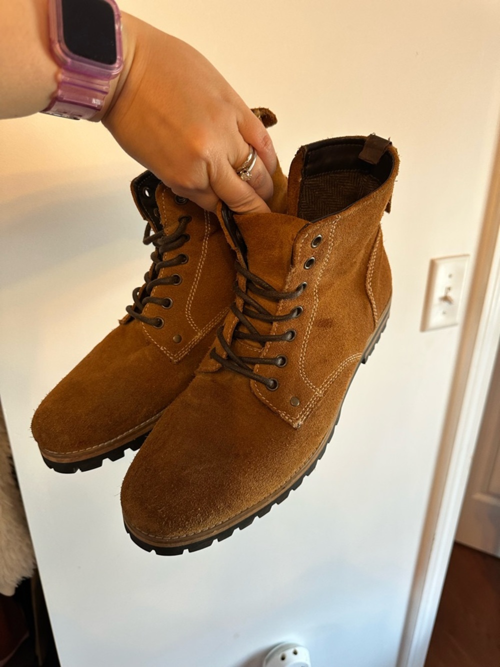 Men's crevo Suede Lace-Up Work Boots - READ DESCRIPTION - Picture 3 of 10